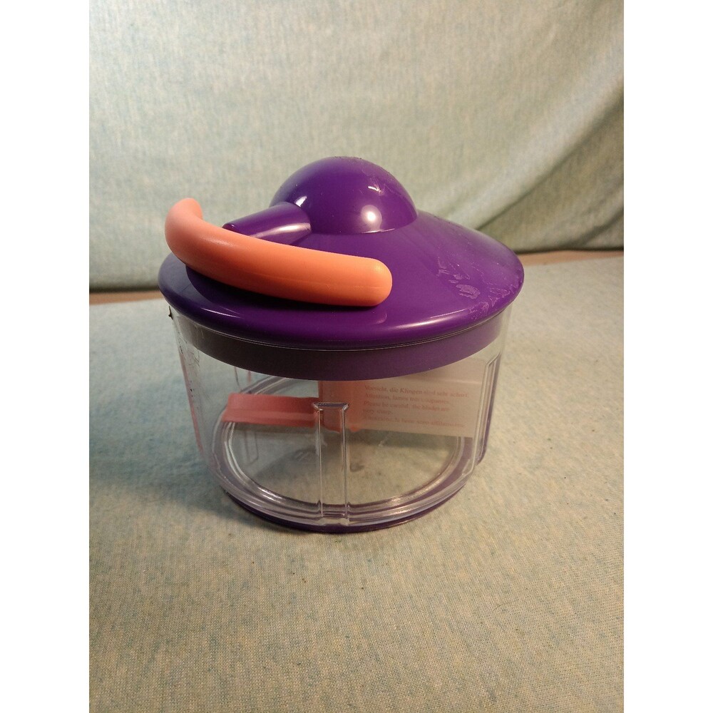 Kuhn Rikon Swiss Pull Chop Chopper Tool Purple with Yellow Handle